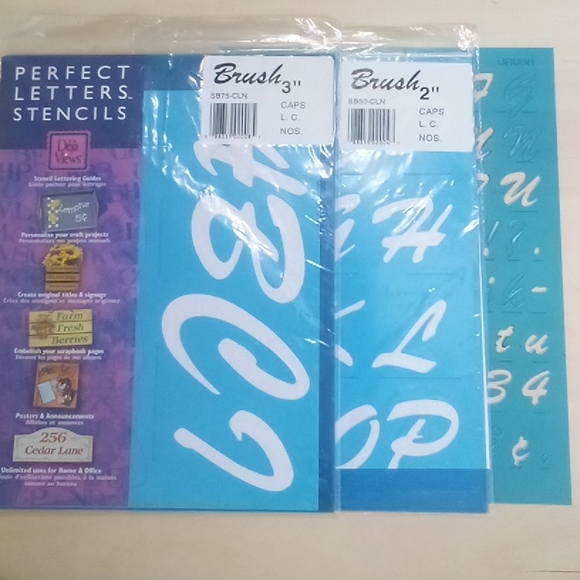 2/$15 Stencil 1" Letters & Numbers Brush Font - Picture 5 of 6